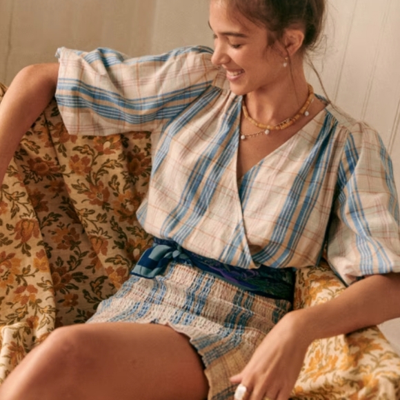 Sezane Olga Dress Check New With Tags  Size 34 US 0 - Picture 2 of 9